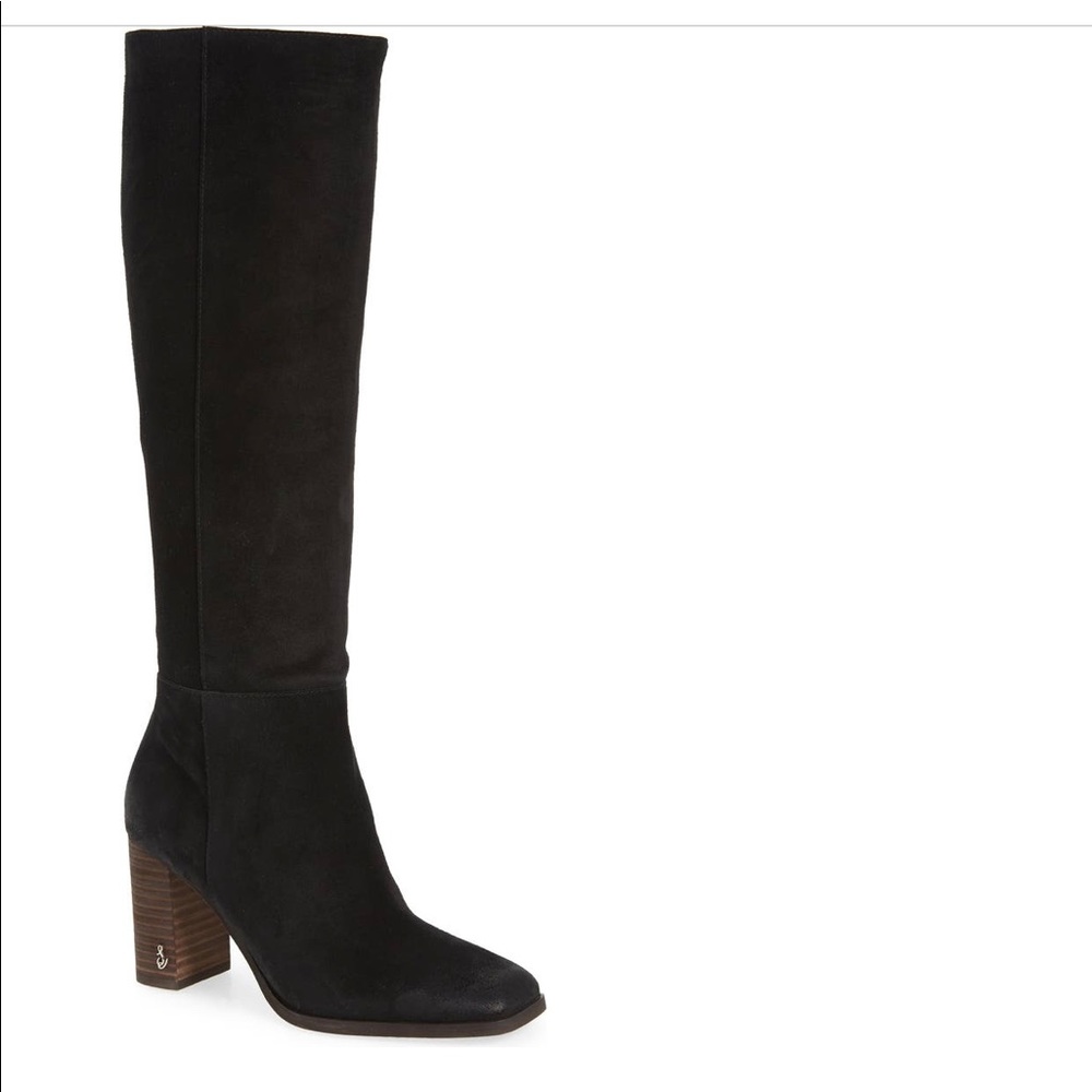 Sam Edelman Black Suede Heeled Boots